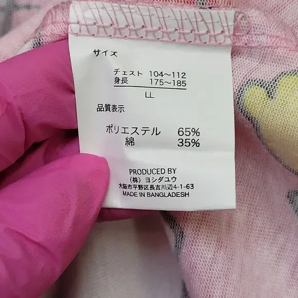 Hello-Kitty Sanrio Zip Hoodie Jacket Womens L/XL 21x27 Pink AOP Lightweight - Picture 8 of 14